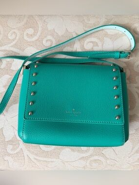 Kate Spade Teal Crossbody Purse with Studs, EUC